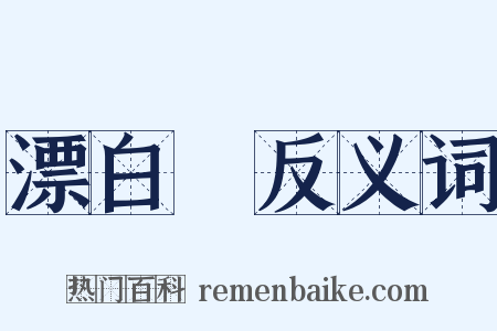 漂白劑反义词是什么意思的图片